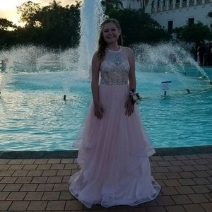 Jeweled Pink prom dress